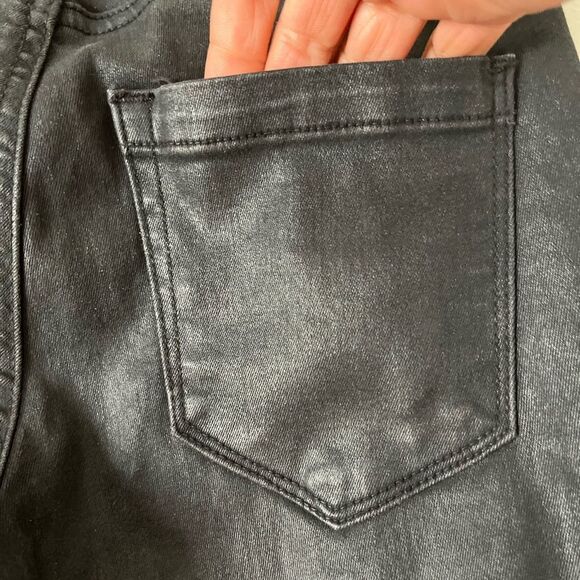 BCBGeneration, black, vegan leather, distressed pants, shimmer, size 24 - Picture 11 of 12